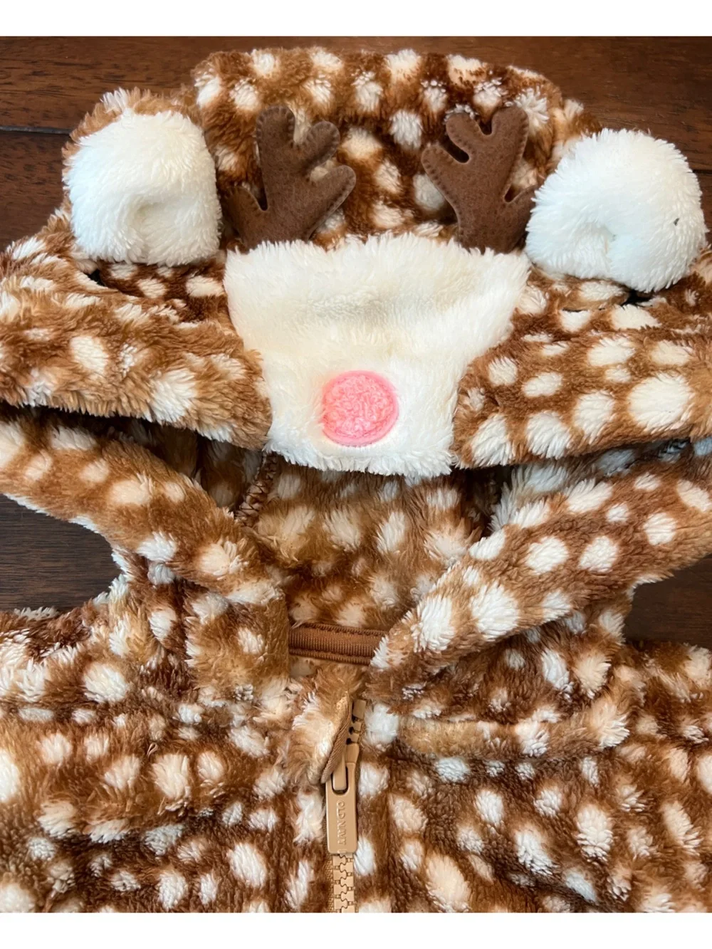 Toddler Size 3T Deer Zip Up Hoodie Jacket Fleece